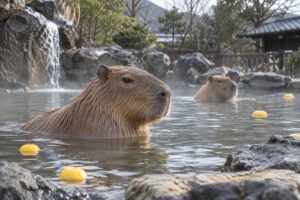 Cum au devenit băile calde cu capibare o tradiție în Japonia
